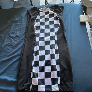 Black and white checkered dress